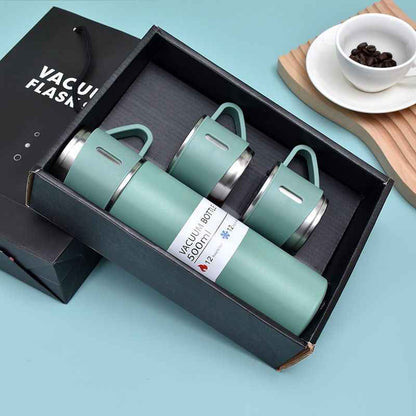 Termo de acero inoxidable + 3 tazas